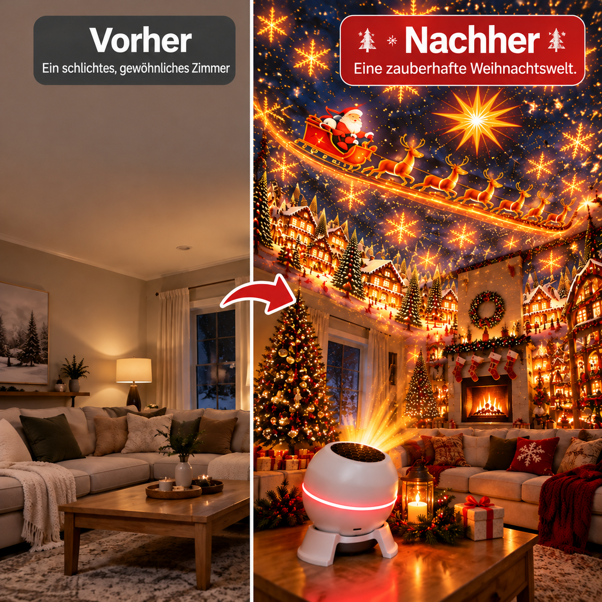 Offizieller Shop | 🎅💕🎄 SCNDR® intelligenter holografischer Projektor (HD Smart Dynamic 5D)