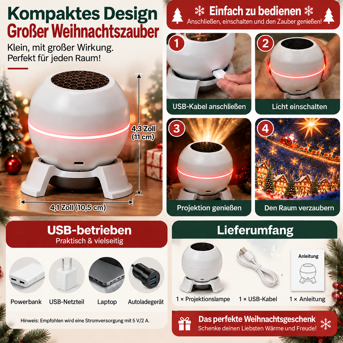 Offizieller Shop | 🎅💕🎄 SCNDR® intelligenter holografischer Projektor (HD Smart Dynamic 5D)