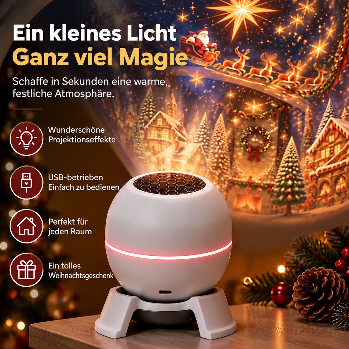 Offizieller Shop | 🎅💕🎄 SCNDR® intelligenter holografischer Projektor (HD Smart Dynamic 5D)